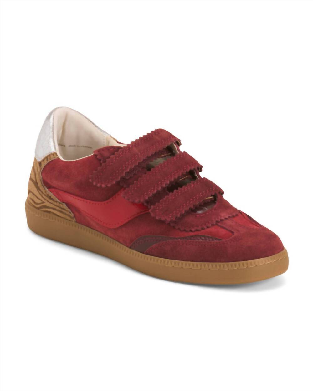 NEW DOLCE VITA women's notice velcro suede sneaker in oxblood
